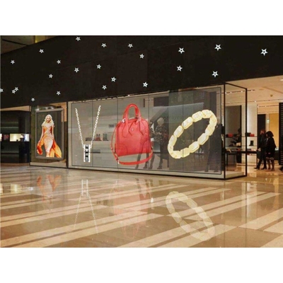 Ecrã LED transparente personalizável para parede de cortina de vidro com alta transparência