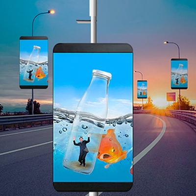 Displays LED de rua montados em postes externos IP65 Controle remoto Monitoramento inteligente