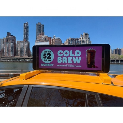 P4 Display de LED 960mm*320mm Duplo Lado Ip65 4g/Wifi Control Taxi Roof Advertising Screen
