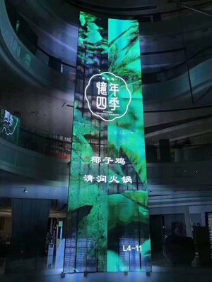 Propaganda comercial da parede video transparente do diodo emissor de luz na parede de vidro etc.