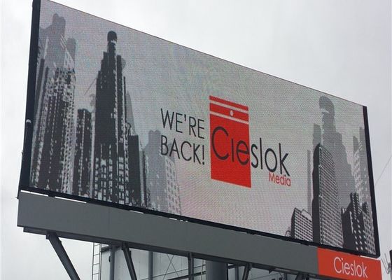 Exibição LED fixa de publicidade montada na parede com 960 x 960 mm de tamanho de gabinete e cores completas