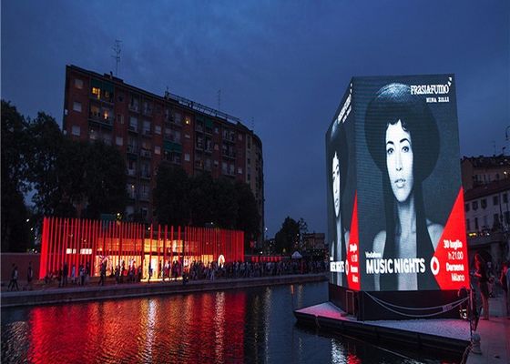 Exibição LED fixa de publicidade montada na parede com 960 x 960 mm de tamanho de gabinete e cores completas