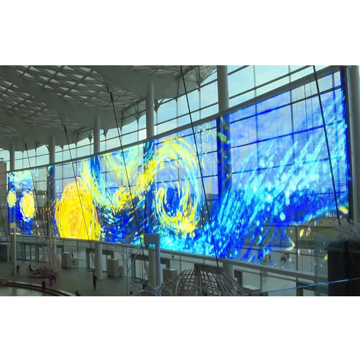 Display transparente LED Pitch de pixels 4-8mm com alta permeabilidade e materiais de qualidade óptica para melhor visibilidade