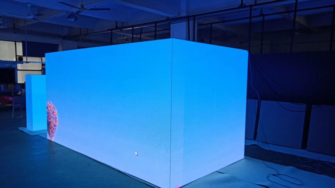 Ângulo direito conduzido exterior da exposição P 4,81 da cor completa, aplicação cúbica da construção da coluna