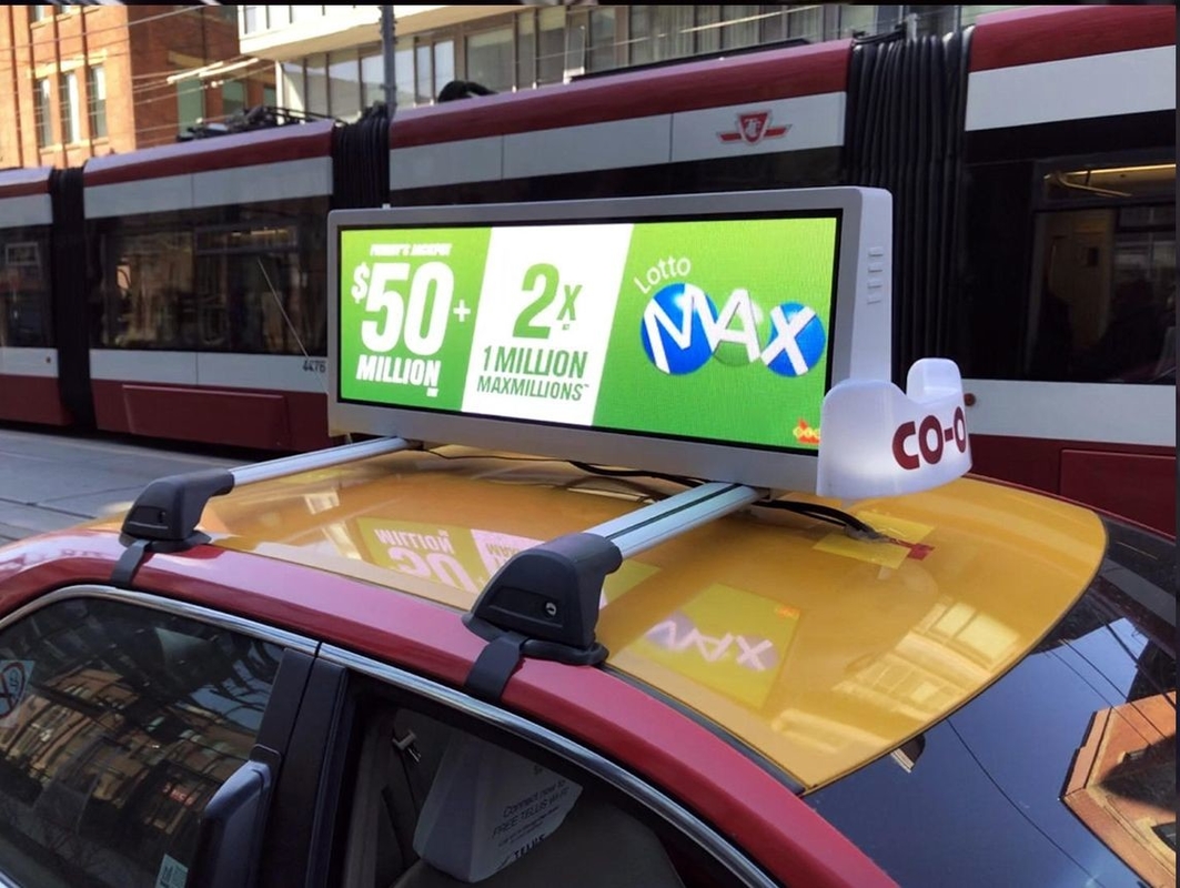 P4 P5 P6.67 AC 12-36V Display LED exterior para publicidade de alta luminosidade no topo do táxi